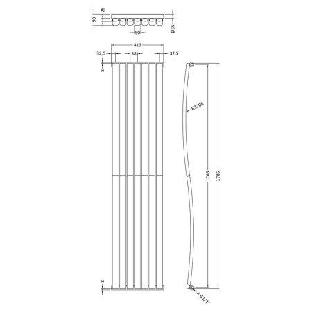 HLA95 Hudson Reed Revive Wave Anthracite 1800 x 415mm Designer Radiator (2)