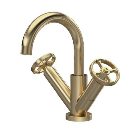 TIW815 Hudson Reed Revolution Brushed Brass Mono Basin Mixer with Waste (1)