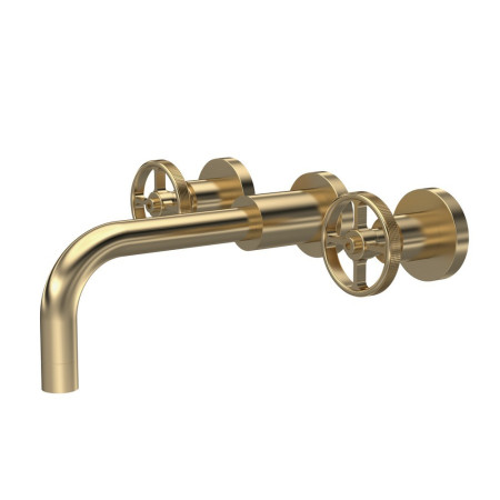 TIW817 Hudson Reed Revolution Brushed Brass Wall Mounted Basin Mixer (1)