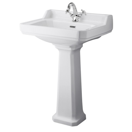 Hudson Reed Richmond 600mm Standard Height 1TH Basin & Pedestal