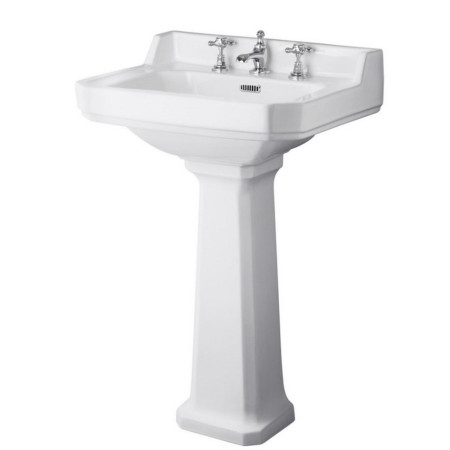 Hudson Reed Richmond 600mm Standard Height 3TH Basin & Pedestal