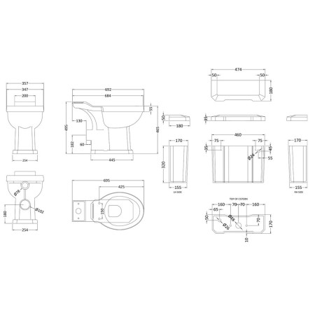 CCR033 Hudson Reed Richmond Comfort Height Close Coupled WC Pan & Cistern (2)