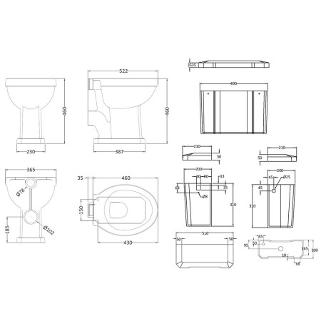 CCR035 Hudson Reed Richmond Comfort Height High Level WC & Cistern (2)