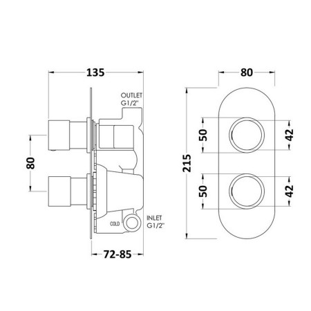 RNDTW01 Hudson Reed Round Twin Concealed Thermostatic Shower Valve (2)