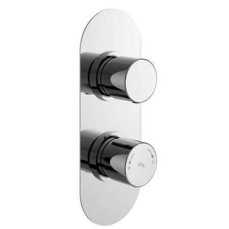 RNDTW01 Hudson Reed Round Twin Concealed Thermostatic Shower Valve (1)