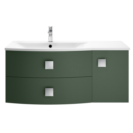 Hudson Reed Sarenna 1000mm LH Wall Hung Vanity Unit with Basin in Hunter Green