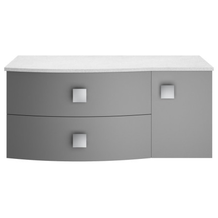 Hudson Reed Sarenna 1000mm Wall Hung LH Dove Grey Vanity Unit and White Marble Top
