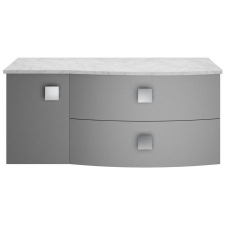 Hudson Reed Sarenna 1000mm Wall Hung RH Dove Grey Vanity Unit and Grey Marble Top