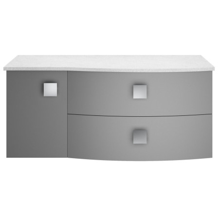 Hudson Reed Sarenna 1000mm Wall Hung RH Dove Grey Vanity Unit and White Marble Top