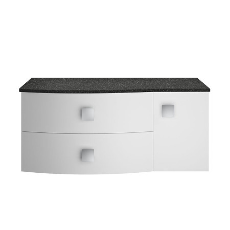 Hudson Reed Sarenna Wall Hung Countertop Vanity Unit Moon White - 1000mm with Black Marble Top Left Hand