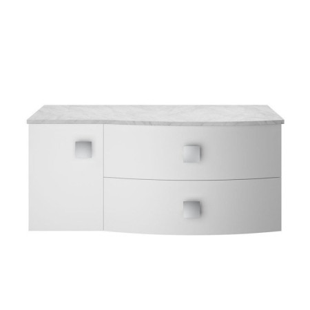 Hudson Reed Sarenna Wall Hung Countertop Vanity Unit Moon White - 1000mm with Gray Marble Top Right Hand