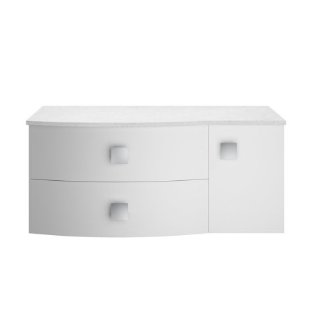 Hudson Reed Sarenna Wall Hung Countertop Vanity Unit Moon White - 1000mm with White Marble Top Left Hand SAR103L