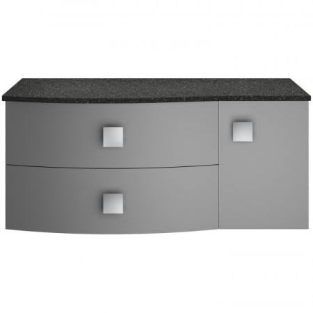 Hudson Reed Sarenna Wall Hung Countertop Vanity Unit  Dove Grey - 1000mm with Black Marble Top Left Hand SAR204L