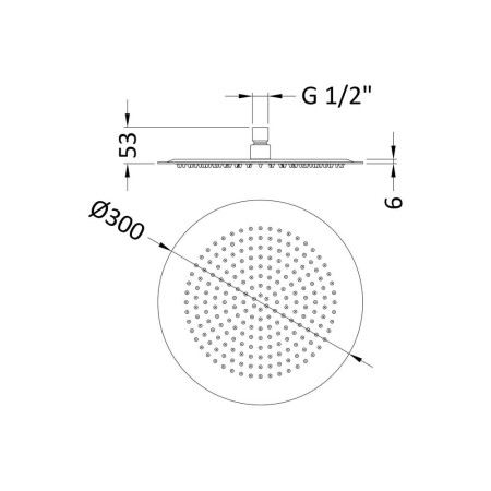 HEAD26 Hudson Reed Slim Stainless Steel 300mm Round Fixed Shower Head (3)