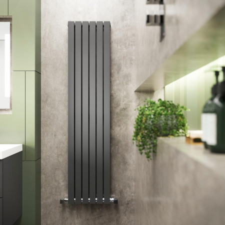 HLA74 Hudson Reed Sloane Double Radiator Anthracite 1800mm x 354mm Lifestyle