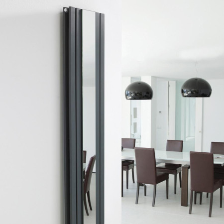 HLA84 Hudson Reed Sloane Double Radiator With Mirror 1800mm x 381mm Anthracite Lifestyle