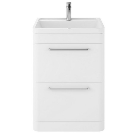 Hudson Reed Solar 600mm Floor Standing Pure White Vanity Unit with Basin
