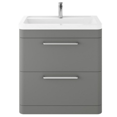SOL203A Hudson Reed Solar Floor Standing 800mm Cabinet with Ceramic Basin Cool Grey