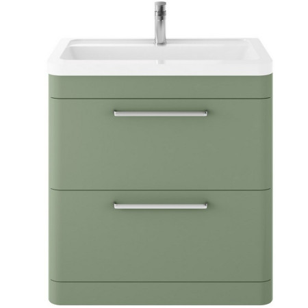 SOL803A Hudson Reed Solar Floor Standing 800mm Cabinet with Ceramic Basin Fern Green