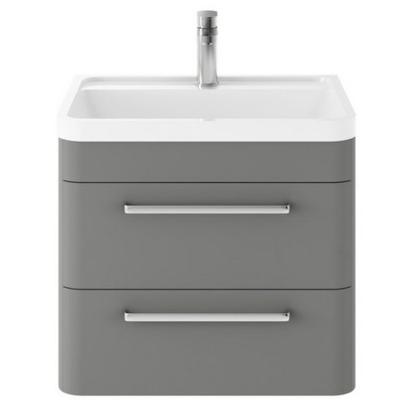 Hudson Reed Solar 600mm Wall Hung Cool Grey Vanity Unit with Basin