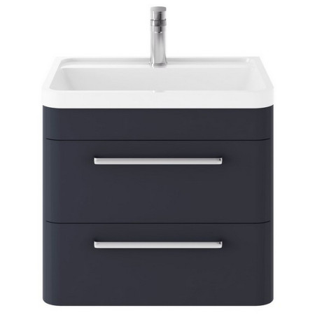 Hudson Reed Solar 600mm Wall Hung Indigo Blue Vanity Unit with Basin