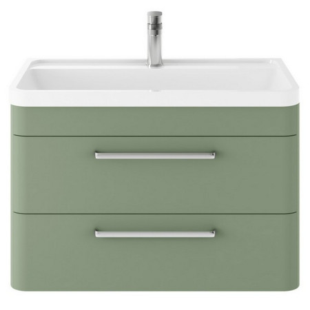Hudson Reed Solar 800mm Wall Hung Fern Green Vanity Unit with Basin