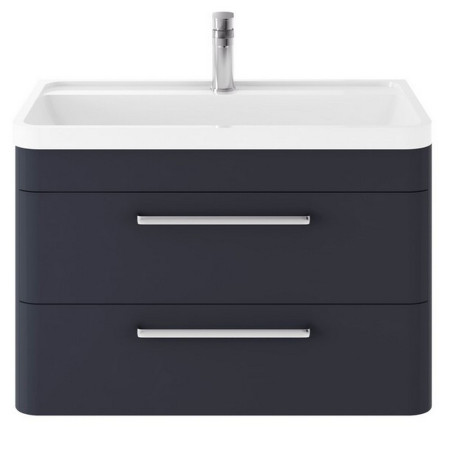 Hudson Reed Solar 800mm Wall Hung Indigo Blue Vanity Unit with Basin