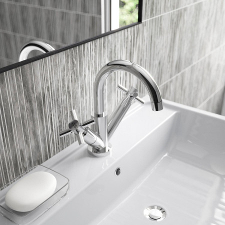 TEX315 Hudson Reed Tec Crosshead Mono Basin Mixer & Waste Lifestyle