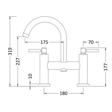 TEL853 Hudson Reed Tec Lever Brushed Brass Bath Filler (2)