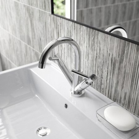 TEL315 Hudson Reed Tec Lever Mono Basin Mixer with Waste Lifestyle
