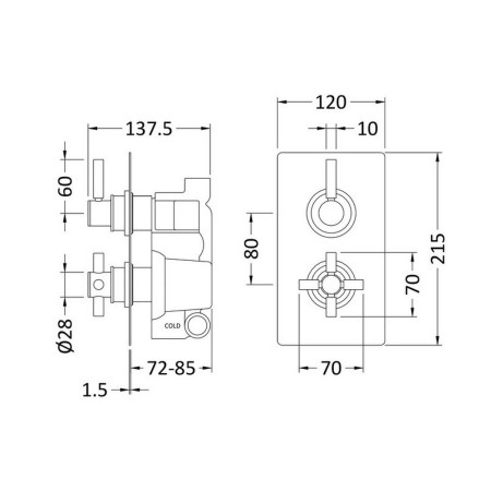 A3007 Hudson Reed Tec Pura Twin Shower Valve with Diverter (2)