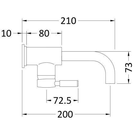 PN381 Hudson Reed Tec Single Lever Wall Mounted Basin Mixer Dimensions