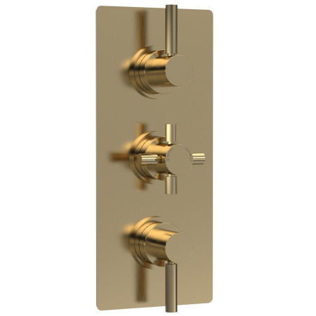 A8023 Hudson Reed Tec Triple Thermostatic Shower Valve with Diverter in Brushed Brass (1)