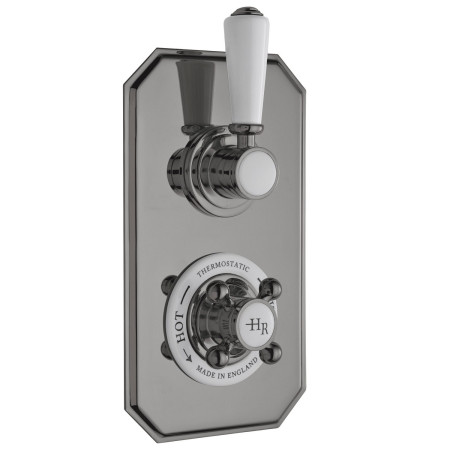 Hudson Reed Topaz Brushed Pewter Twin Concealed Thermostatic Shower Valve