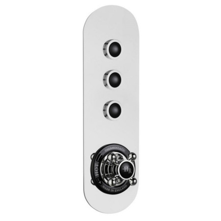 CPB6312 Hudson Reed Topaz Concealed Black Push Button Triple Outlet Shower Valve (1)