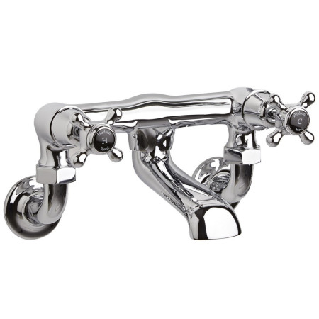 Hudson Reed Topaz Crosshead Dome Black Wall Mounted Bath Filler