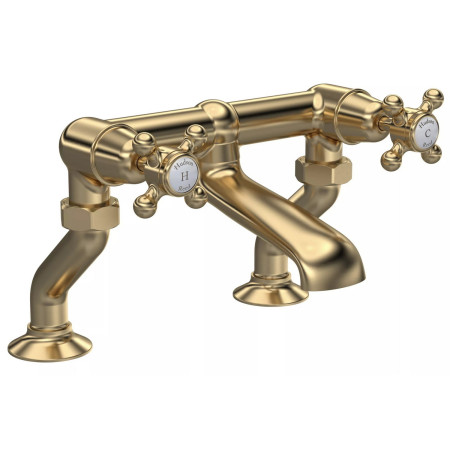 Hudson Reed Topaz Crosshead Dome Brushed Brass Bath Filler