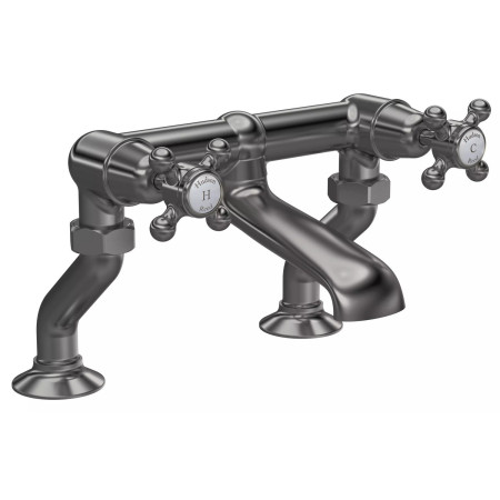 Hudson Reed Topaz Crosshead Dome Brushed Pewter Bath Filler