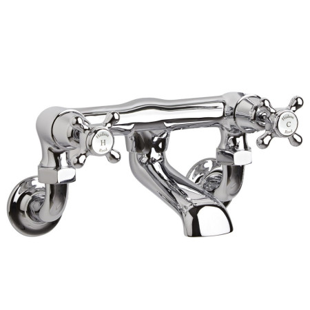 Hudson Reed Topaz Crosshead Dome White Wall Mounted Bath Filler