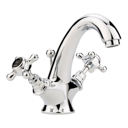 Hudson Reed Topaz Hexagonal Collar Mono Basin Mixer (Black Indices)