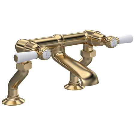 Hudson Reed Topaz Lever Dome Brushed Brass Bath Filler