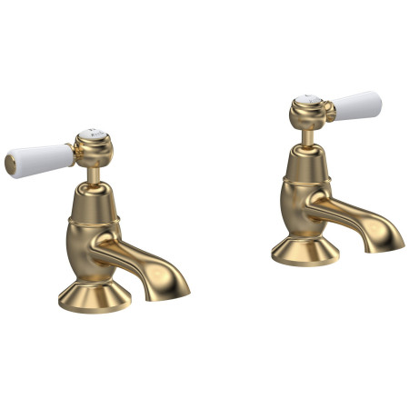 Hudson Reed Topaz Lever Dome Brushed Brass Bath Taps