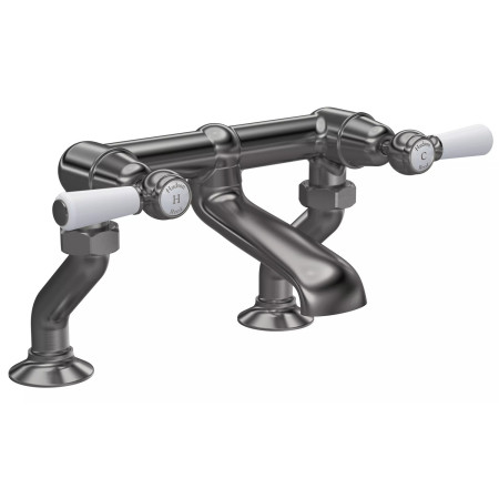 Hudson Reed Topaz Lever Dome Brushed Pewter Bath Filler