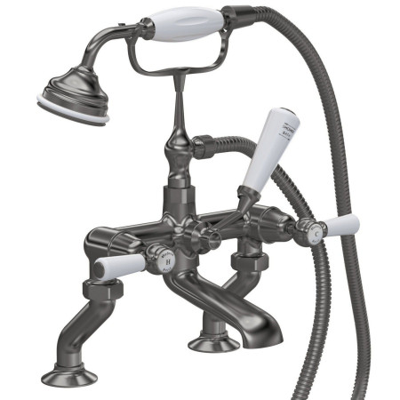 Hudson Reed Topaz Lever Dome Brushed Pewter Bath Shower Mixer