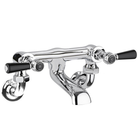 Hudson Reed Topaz Lever Hexagonal Black Wall Mounted Bath Filler