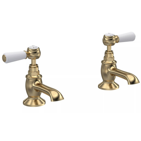 Hudson Reed Topaz Lever Hexagonal Brushed Brass Basin Taps