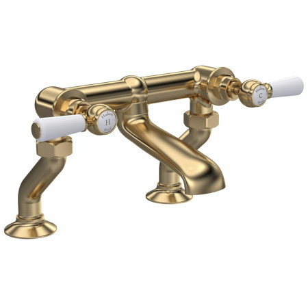 Hudson Reed Topaz Lever Hexagonal Brushed Brass Bath Filler