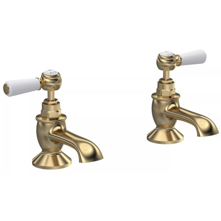 Hudson Reed Topaz Lever Hexagonal Brushed Brass Bath Taps