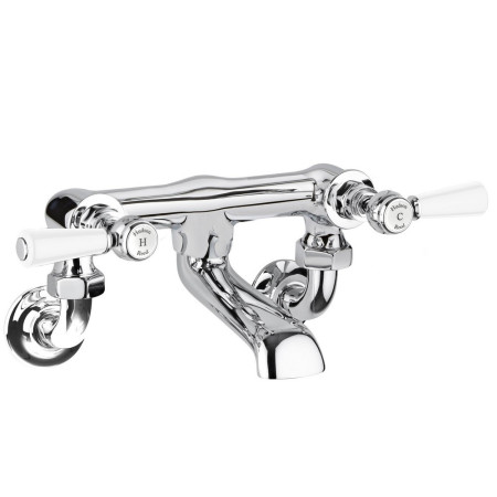 Hudson Reed Topaz Lever Hexagonal White Wall Mounted Bath Filler