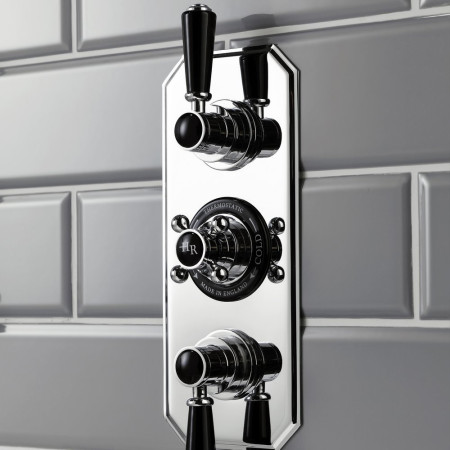 BTSVT003 Hudson Reed Topaz Triple Concealed Shower Valve with Black Ceramic Lifestyle